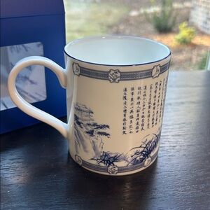 Poets of the Orchid Pavilion Bone China Mug. Blue & White. Shen Yun Collection